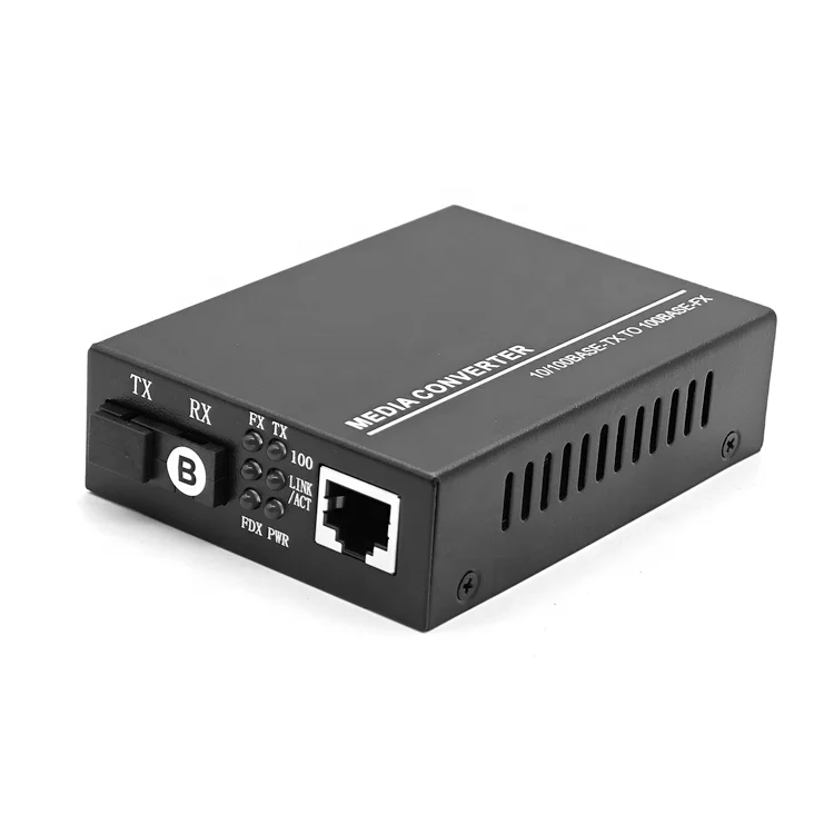 1 Port SC Optical 10/100Mbps Single Mode MM 1310/1550nm 2KM Optic Network Switch 1 Pair AB Single Fiber Media converter