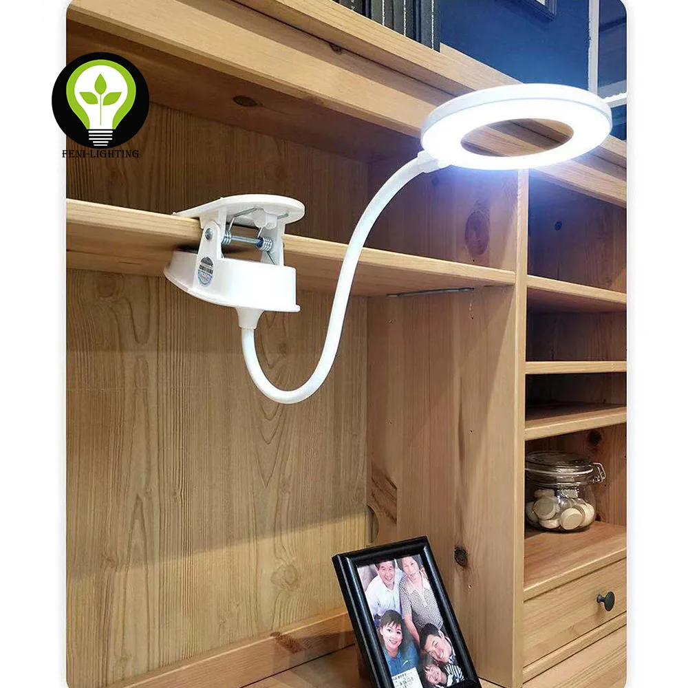 3-step dimming and 3 CCT dimming Eye-caring Clip Reading Lamp, Flexible Unshadowed Touch Switch LED Clip Desk Lamp