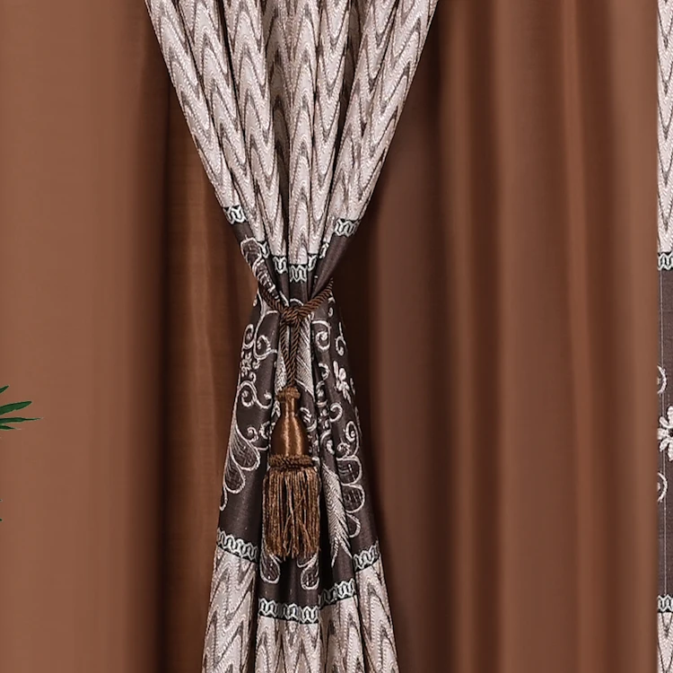 Wholesale fabric jacquard curtain window decorations for bedroom