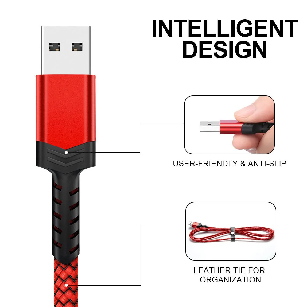 Кабель USB C для быстрой зарядки 1 м зарядное устройство A на Type нейлоновый плетеный шнур совместимый с Samsung Galaxy S10 S9 S8 Plus Note