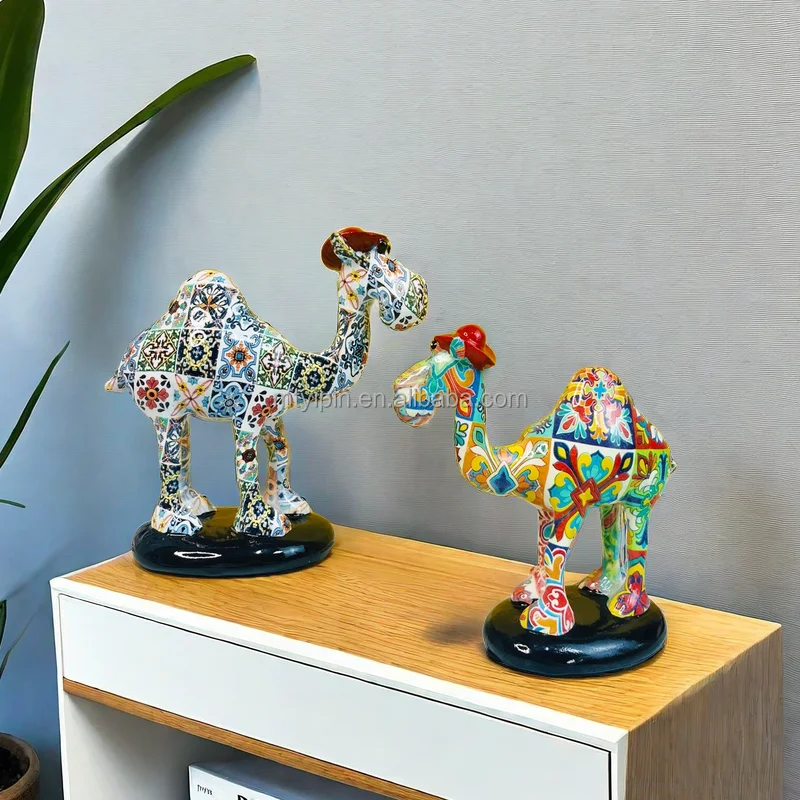 Ins resin crafts colorful Camel ornaments creative furnishings home decorations