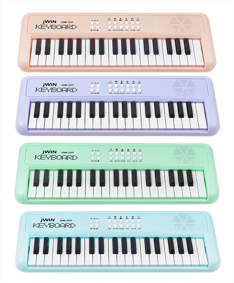 Keyboard Lighting Toy Musical Instruments  ABS Plastic 37 Keys Electronic Piano Toy  With Microphone