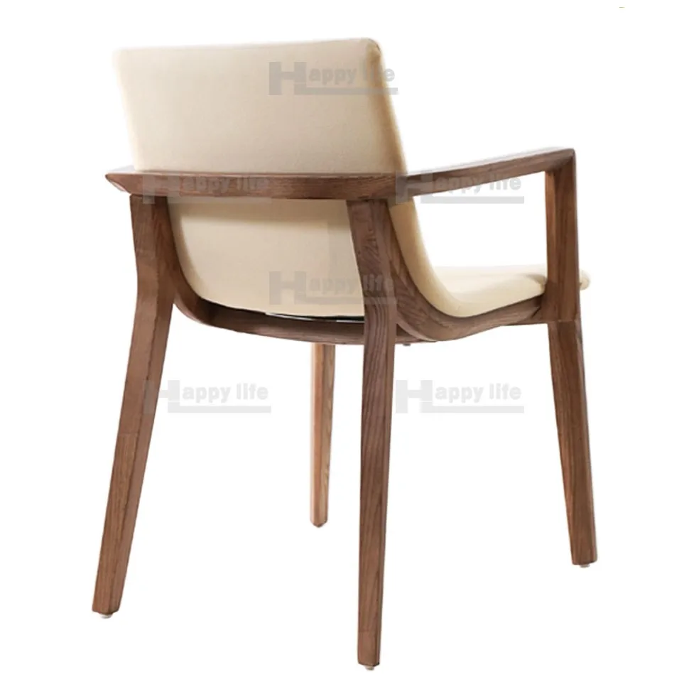 2016 new commercial restaurant dining furniture no folded fabric chair armrest wood