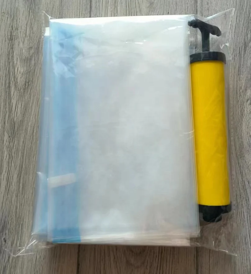 Clothing Vacuum Bag Storage Bag With Valve Transparent Border Folding Compression Finisher Travel Space Saving Sealing Pack
