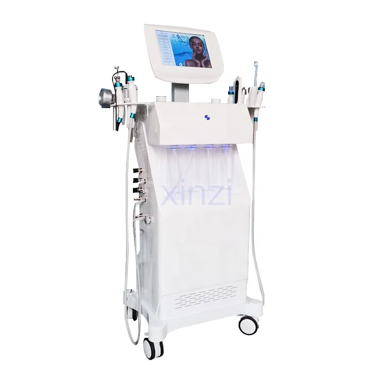 Three Polar RF hydra dermabrasion machine / double PDT Light 14in1 white facial skin care machine