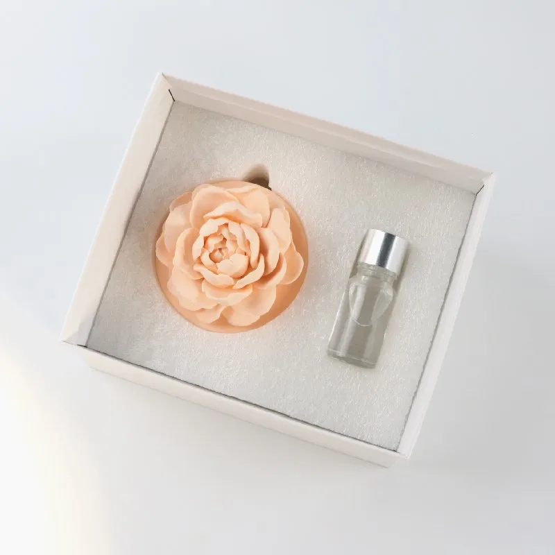 Luxury Home Car Decoration Air Freshener Ceramic Scented Aroma Plaster Porcelain Flower Fragrance Essential Oil Diffuser