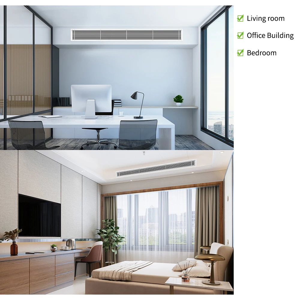 Lakeso Customized size aluminum Air Conditioning linear bar grille Air Register for Ceiling Walls