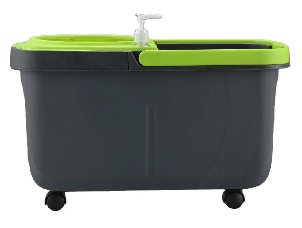 Detachable washing spinner spin magic mop 360 wheels with microfiber refill and SS pole