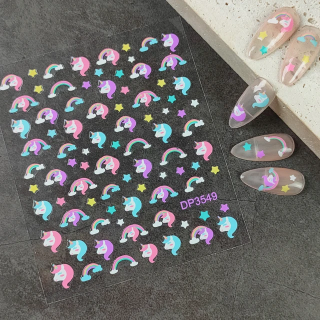 New style Spot color classic fresh image 3D nails stickers self adhesive nail decoration nail accessories sticker