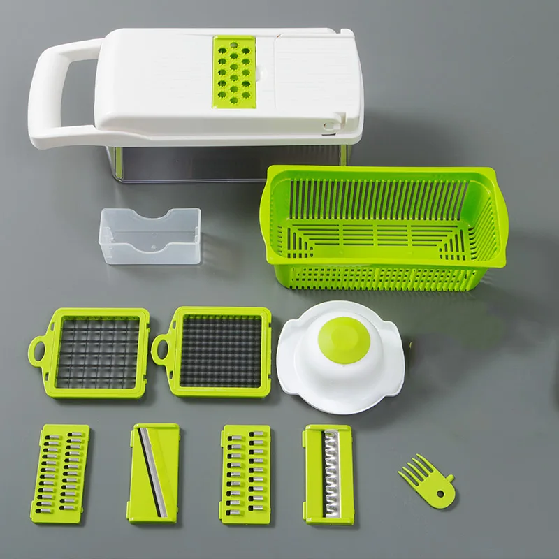 Vegetable Cutter Vegetable Slicer Fruit Peeler Grater for Vegetables Chopper Multi Drain Basket 8 In 1 Kitchen Gadgets