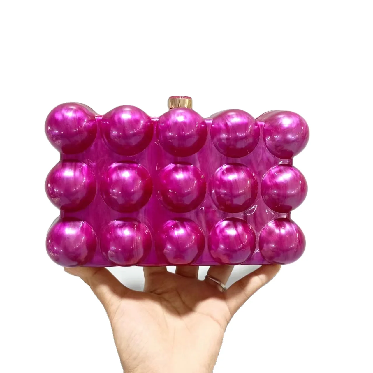 Factory Wholesale Wavy Eggshell Shape Acrylic Bag Stylish Crossbody Single Shoulder Acrylic Dinner Bag