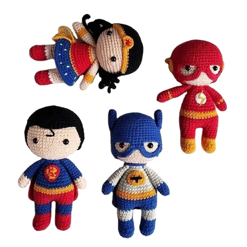 2023 Custom Amigurumi Superhero Crochet Doll Crocheted Toys for Kids