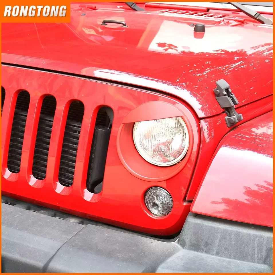 Newest Arrival Red ABS Birds Headlight Cover Front Headlight Trim Cover for Jeep Wrangler 07-16