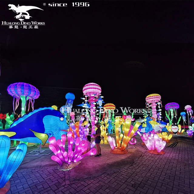 HL- Outdoor Led Festival Giant Lighting Peony Flowers Chinese Lanterns with CE Certificate