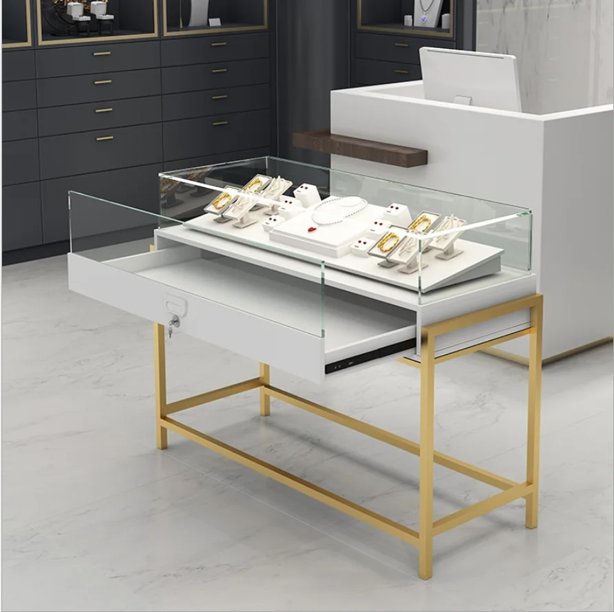 Factory Free Design European Led Light Transparent Jewelry Display Showcase Cabinet Jewellery Shop Interior Design