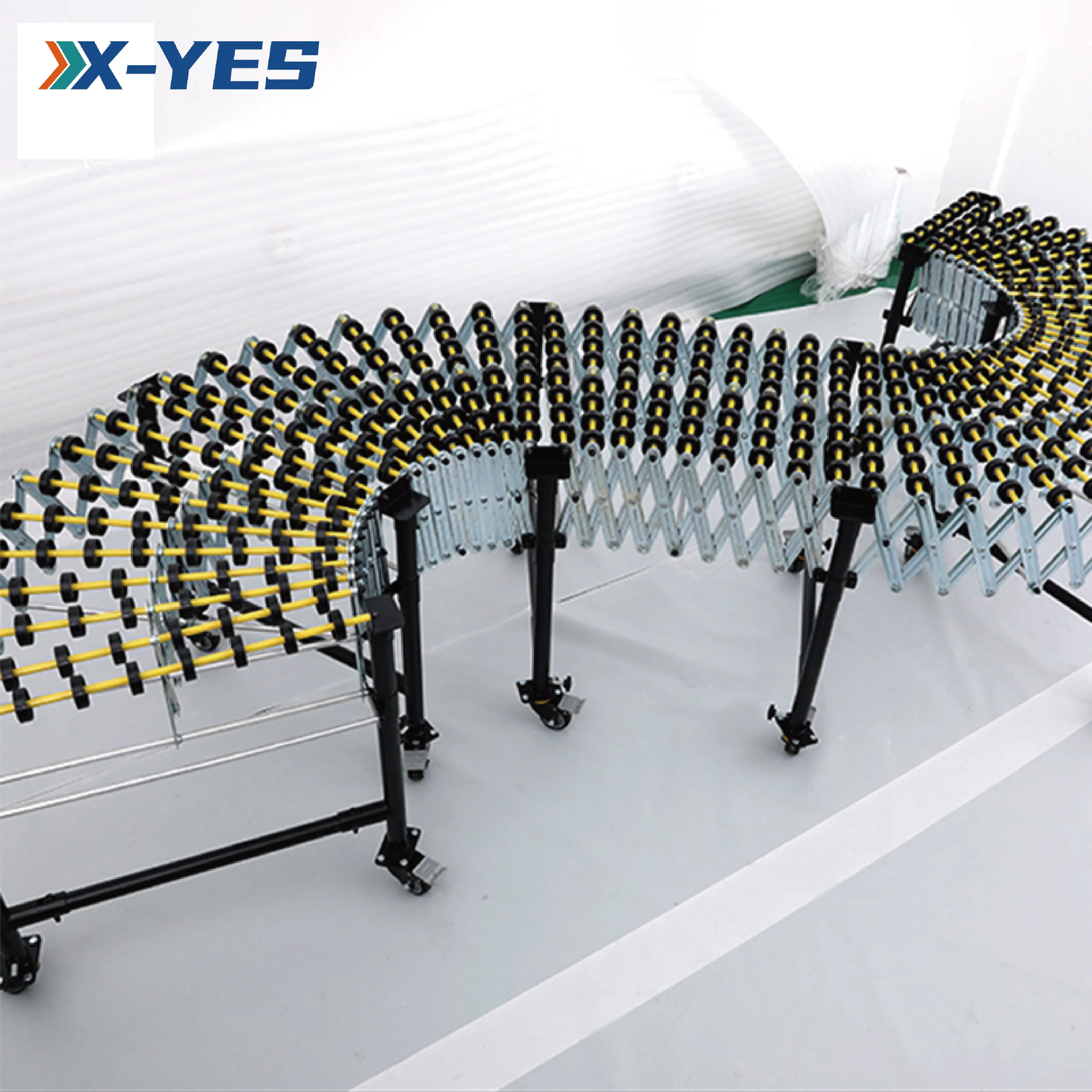 Gravity Portable Unload Stainless Steel Roller Skate Wheel Telescopic Conveyor