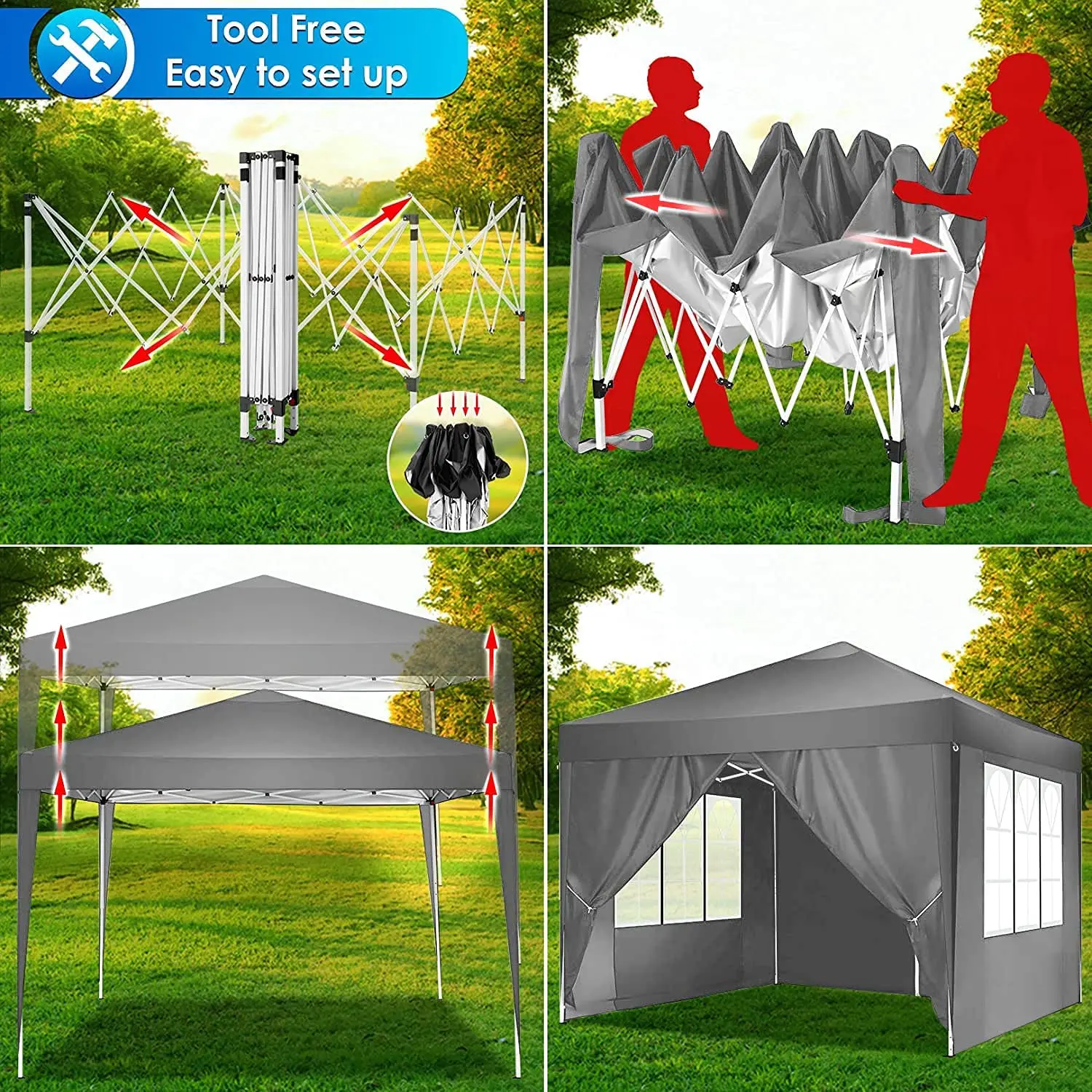 Custom Caanopy 10x10 Pop Up Gazebo Tent Outdoor Gazebo Garden Party Wedding Tent Quick Set Up Tents