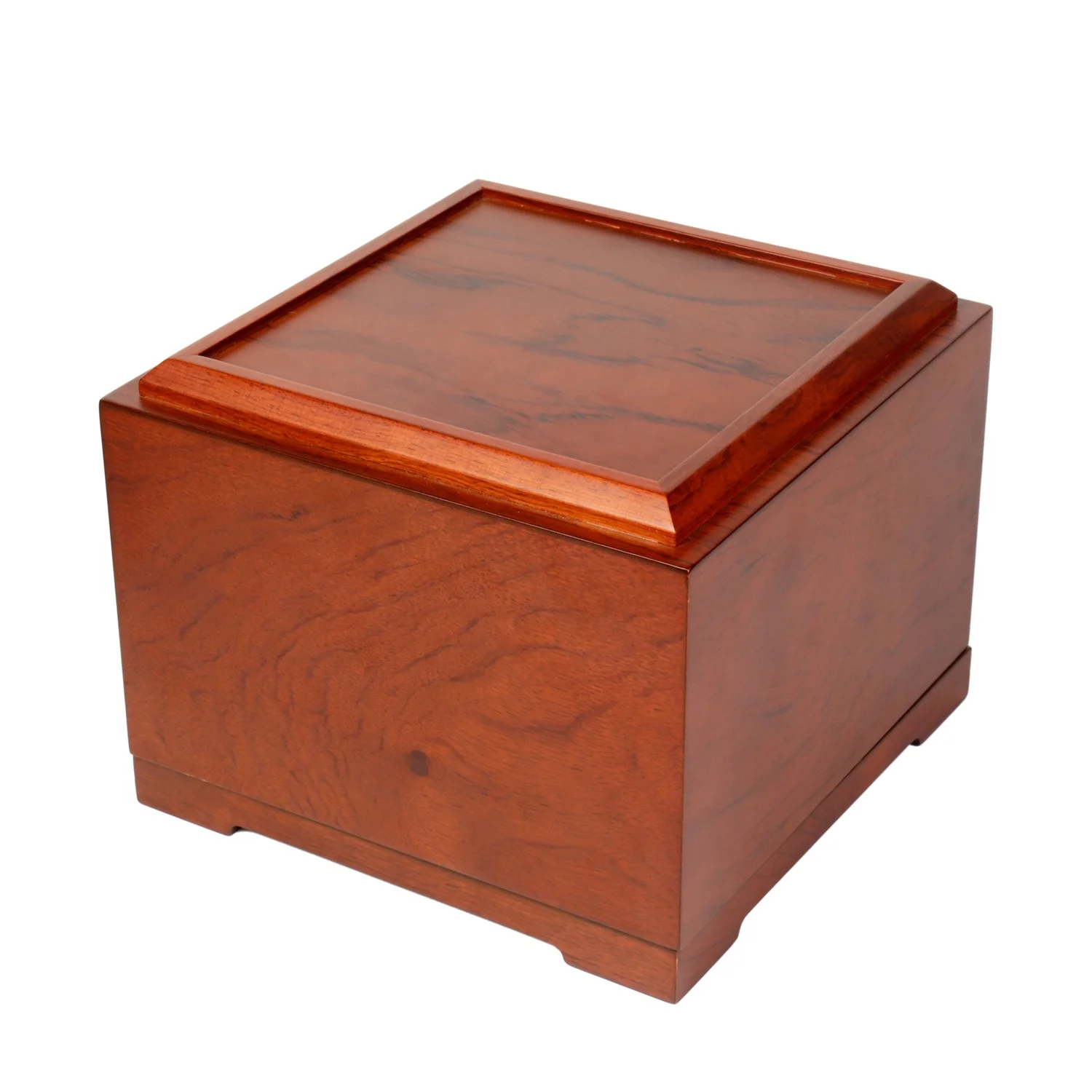 Настраиваемые высококачественные похоронные принадлежности экологически чистый матовый лак квадратная урна из красного дерева