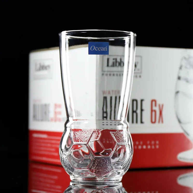 Creative Football Shape word cup Lead-free Mug Beer wine juice handmade glass tumbler