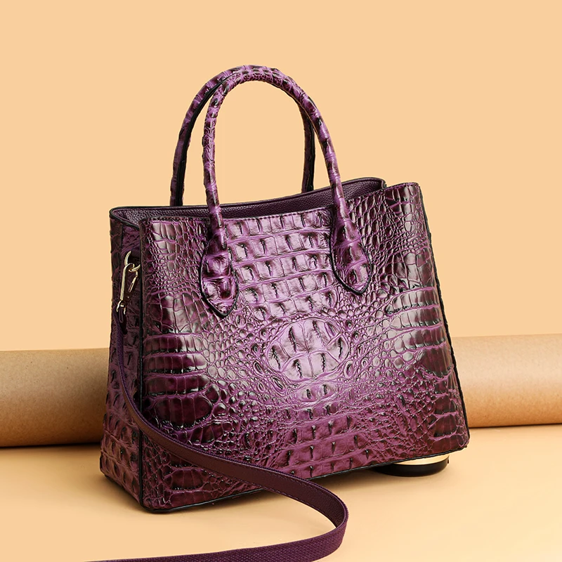 JIANUO crocodile alligator handbag wholesale luxury fashion alligator tote bag