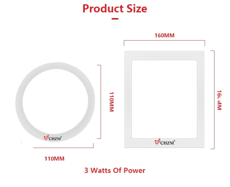 CHZM Aluminum Ceiling surface mounted  6W 12W 18W 24W  Bedroom Led Ceiling Panel Light