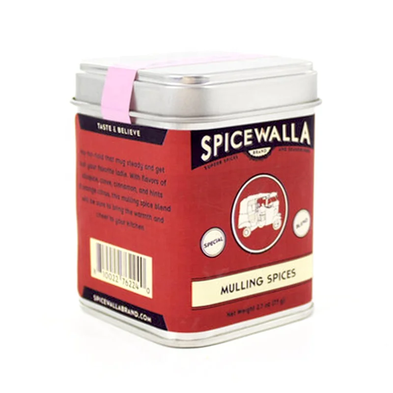 Small square pepper tin box storage spice tin can container