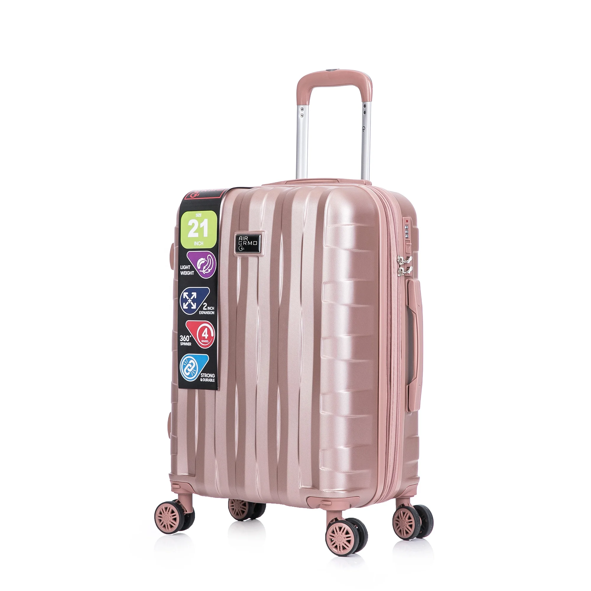 South America Small Size Set 17 19 21 Inch 360 Degree Spinner Detachable wheel ABS 3PCS Expandable Trolley Suitcase Luggage