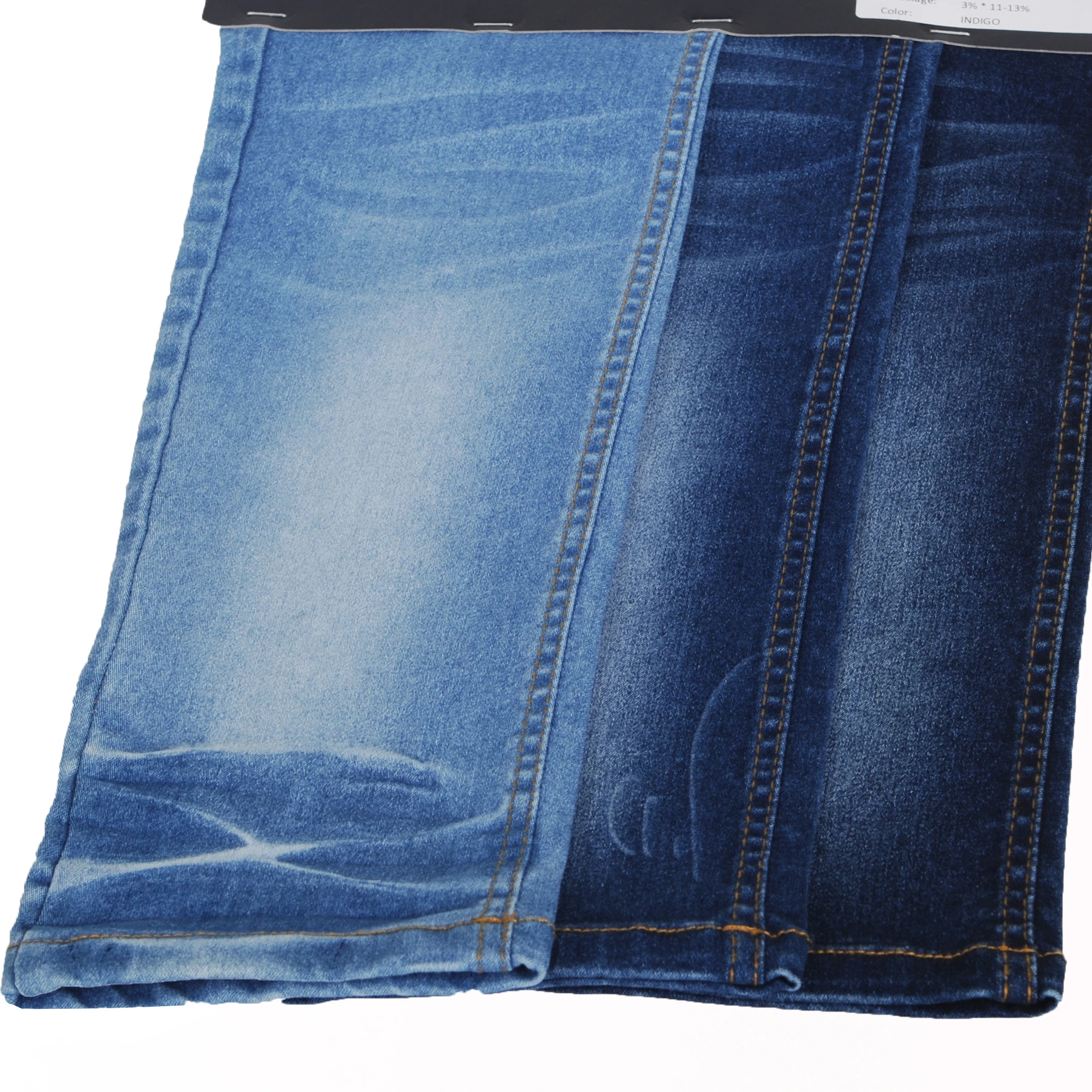 Поставка с завода в Китае, Высококачественная эластичная джинсовая ткань цвета индиго