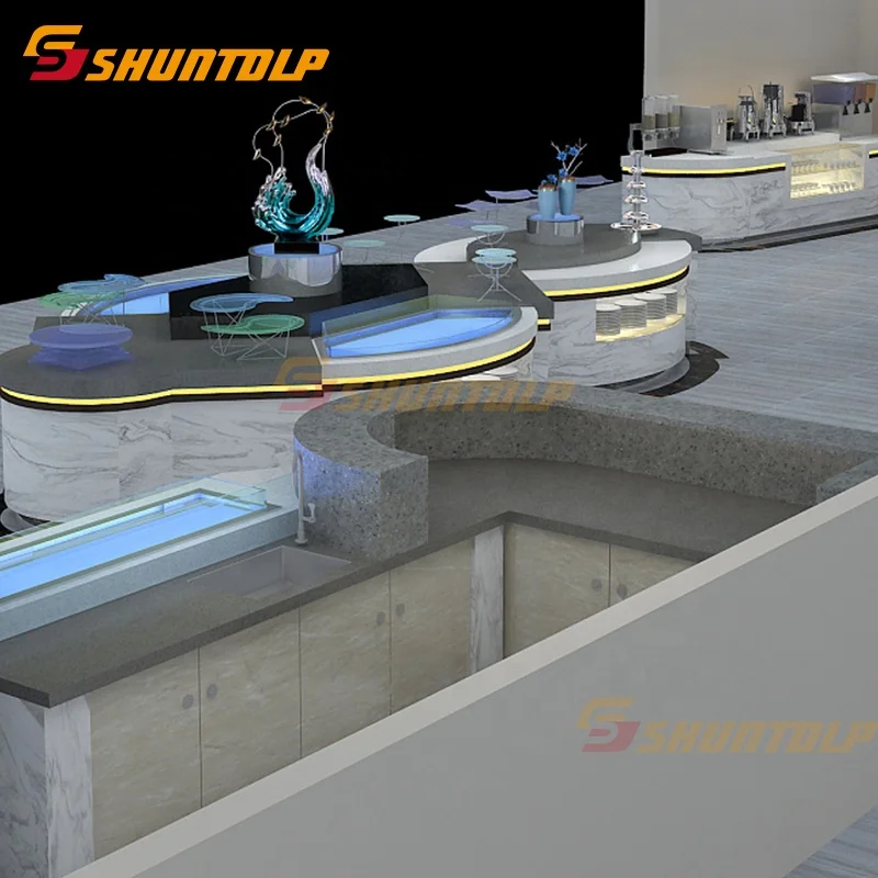 Luxury Commercial Refrigerated cabinet  Salad Showcase modern hotel sushi buffet counter equipment design