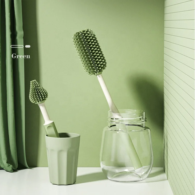 Hot Sell Eco Friendly 360 Degree Rotation Cleaning Baby Milk Bottle Cup Brush High Density Baby Bottle Brush Cleaning Travel Set