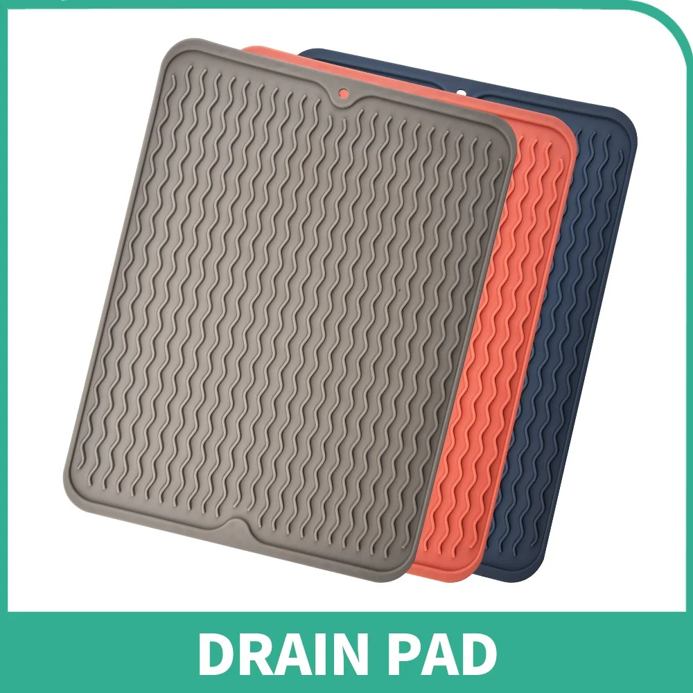 Термостойкий Коврик для сушки посуды многоразовый кухонный коврик из термопластичной резины прочная Подушка столовая посуда слива