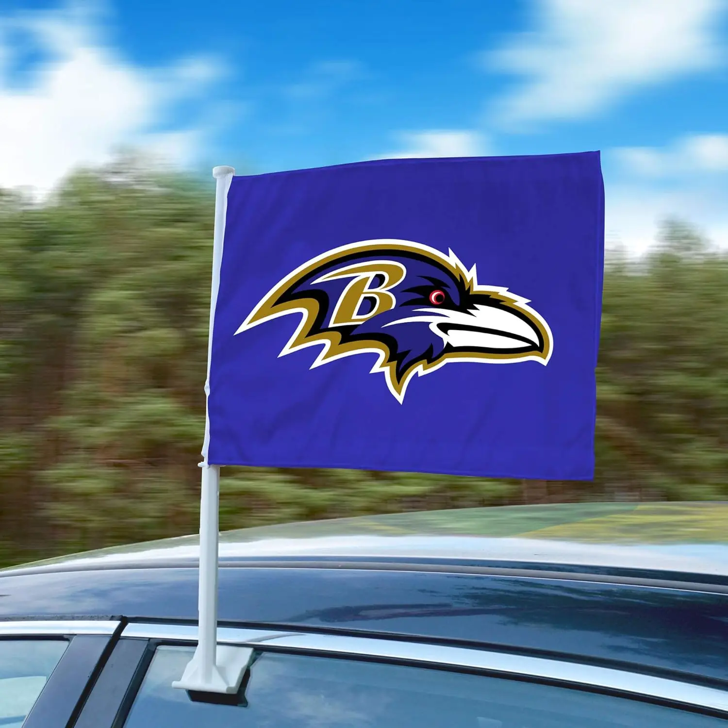 Factory Direct priced custom all NFL car window flags custom 30*45cm not easy to tear Baltimore Ravens car flag