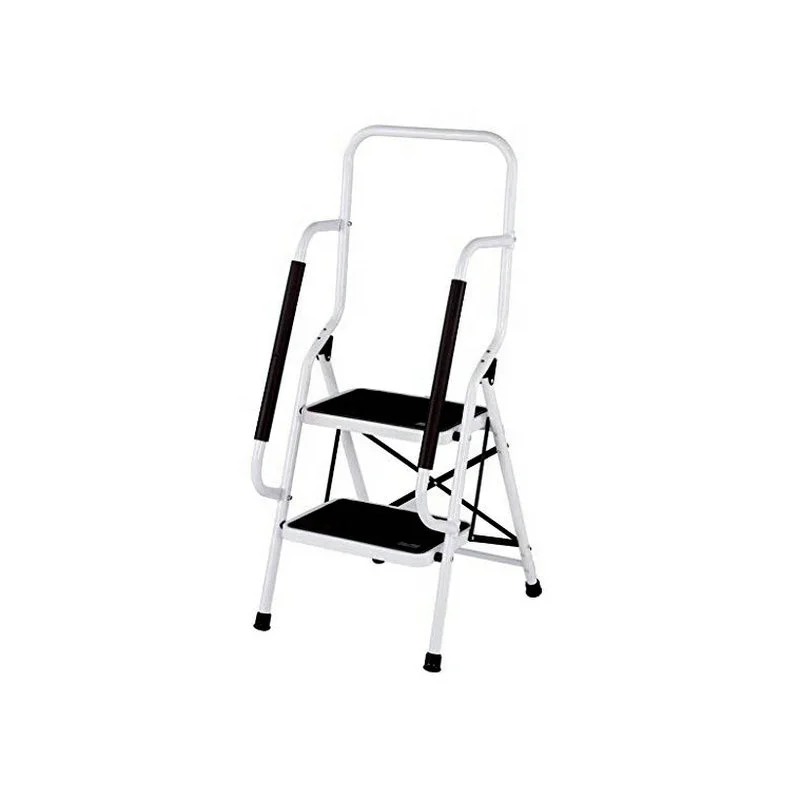 2 Step Safety Ladder with Handrail Steel Folding Step Ladder with Handle 2 Step Stool