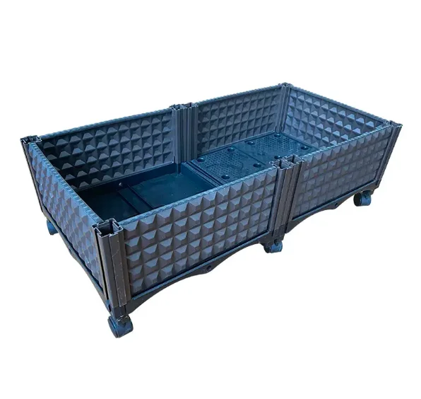 Wholesale large automatic watering and perspiration modular PP white PVC Vinyl Plastic planting elevated garden bed with wheel
