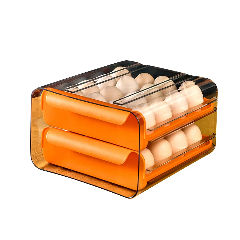 32 Grid Retain Freshness Refrigerator Food Container Packing Box Tray Double Layer Egg Storage Drawer Box