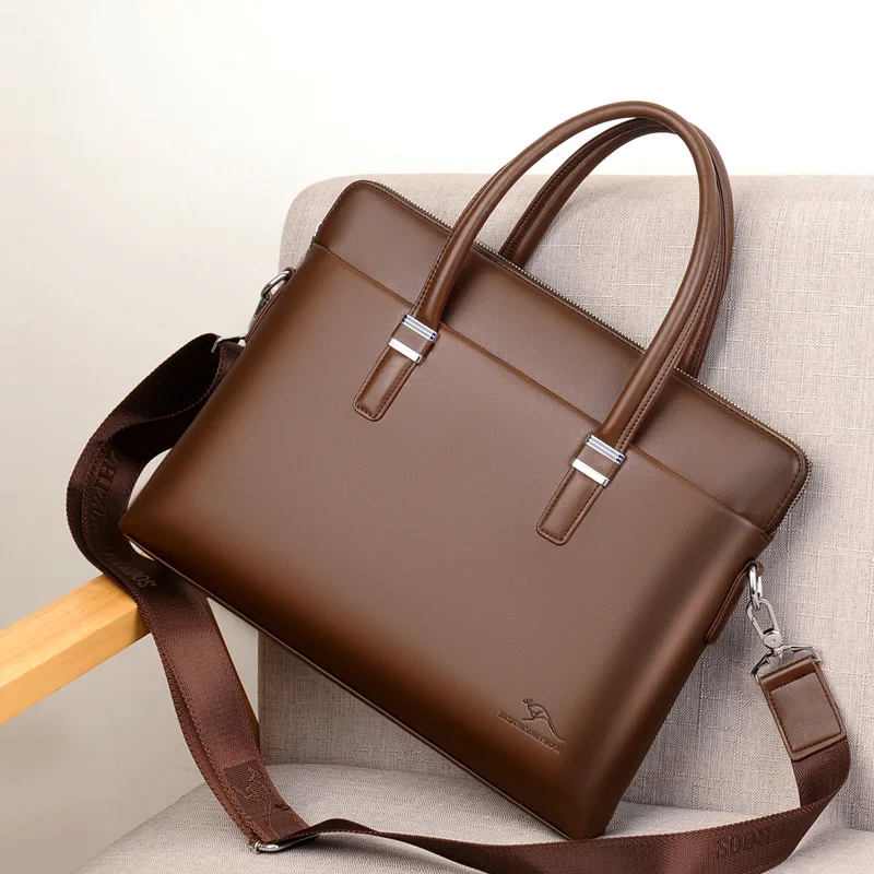 Luxury Genuine Leather Briefcase for Men Laptop Bag Male Business