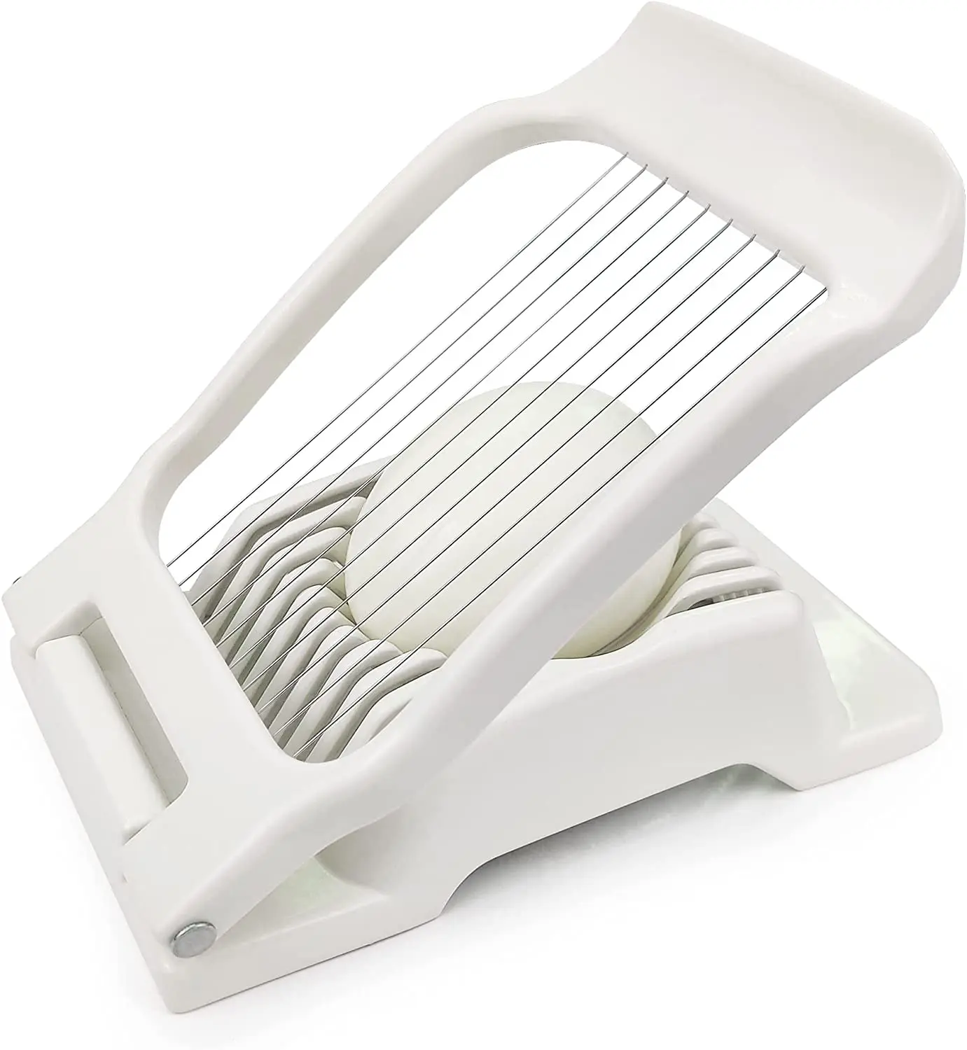 Egg Slicer for Hard Boiled Eggs, Aluminium Egg Slicer with Stainless Steel Wire, Heavy Duty Egg Cutter Dishwasher Safe