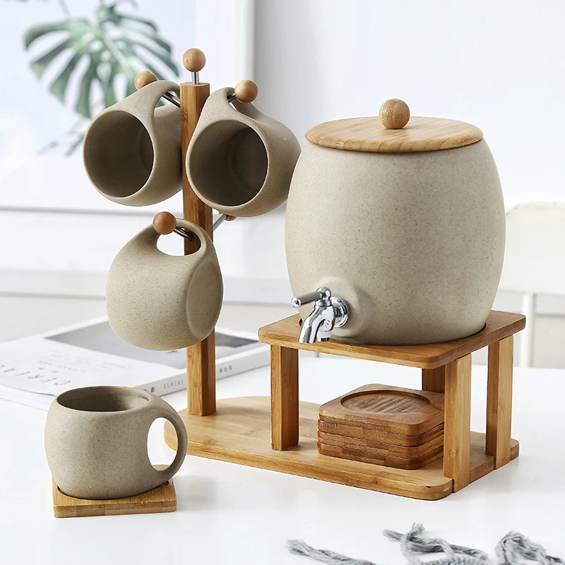 Unique water pot set with cup personalized  european porcelain tea pot and kettle set