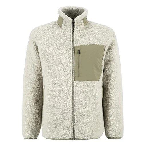 OEM Custom Logo Comfy Bomber Zip up Sherpa Fleece Jacket Women Shearling Coat Casual White Zipper Jacket Woven 100% Polyester