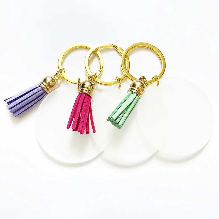 5cm around acrylic round keychain transparent acrylic sublimation keychain