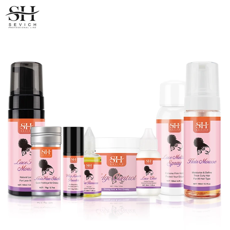Lace Glue Set Private Label Remover Wig Adhesive Water Proof Hair Tint Spray Extensions Wigs Tools