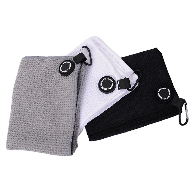 Полотенце для гольфа с индивидуальным логотипом, быстросохнущее магнитное полотенце для гольфа, набор из микрофибры, Вафельное полотенце для гольфа