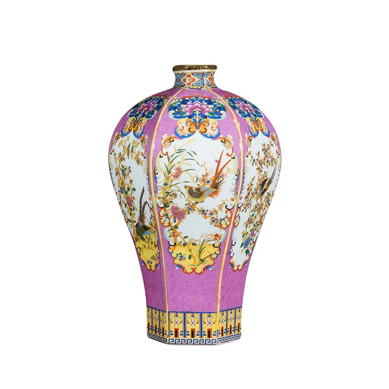Quality Cheap Purple glazed classical popular vintage chinese home good decorative colorful ceramic vase home decoration dynasty