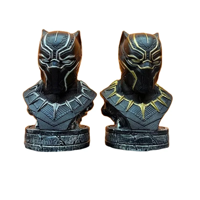 10cm Marvels Hero Black-Panther Bust Resin Statue Collection Model Art Sculpture Crafts Action igure