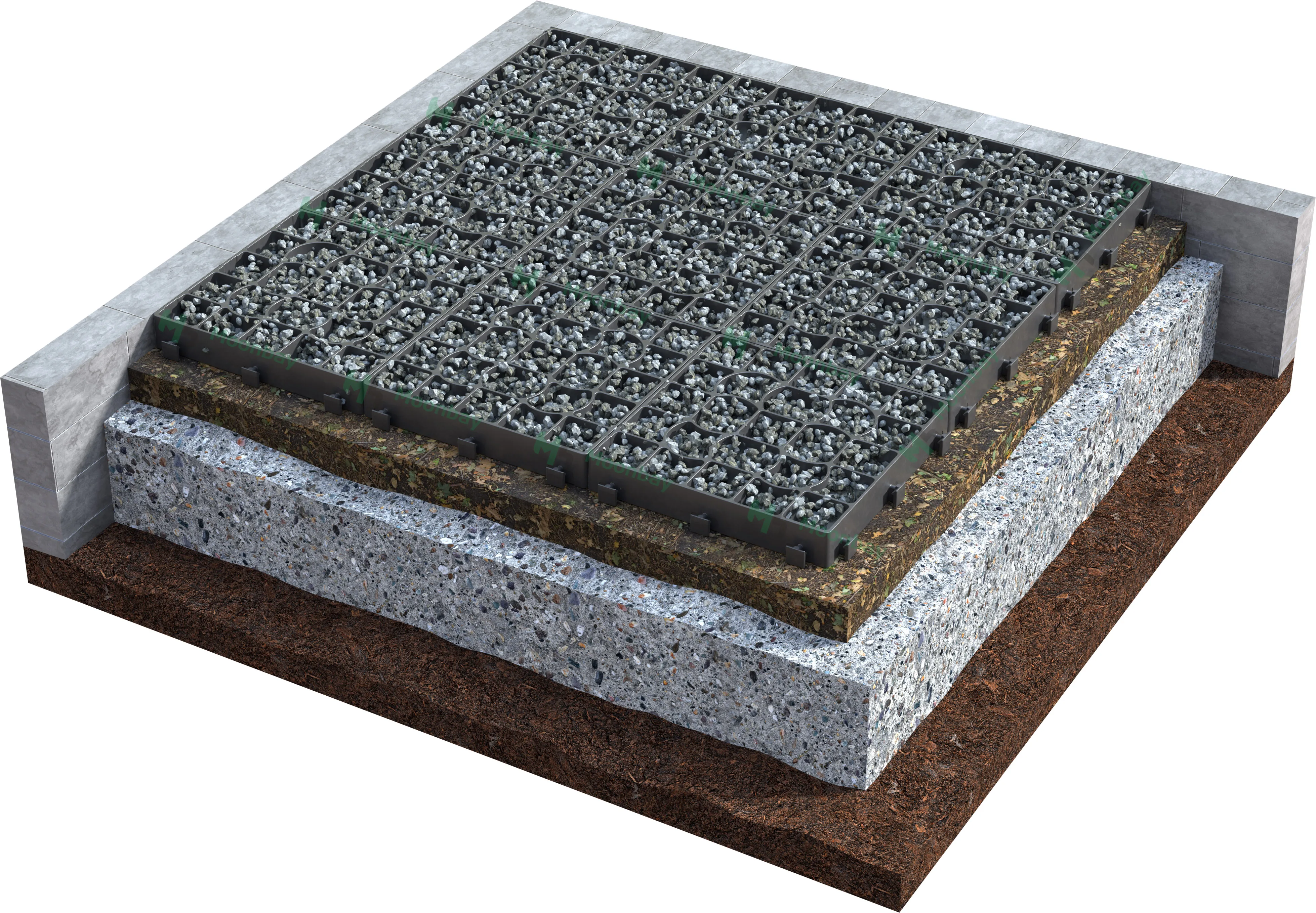 Современный дизайн пластиковые/HDPE/PP арматурные решетки для наружного использования дренажной проезжей части и гидроизоляции