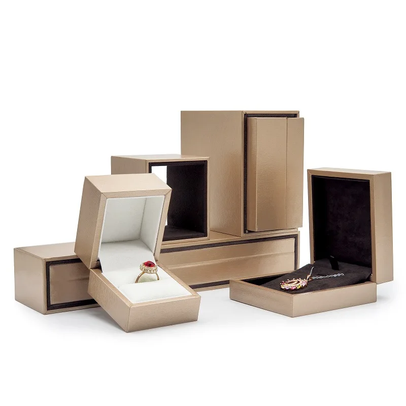 GR Wholesale Necklace Case Round Square paper Jewelry Ring Box Handmade Luxury Ping  PU Leather Jewelry Box With Logo Wedding