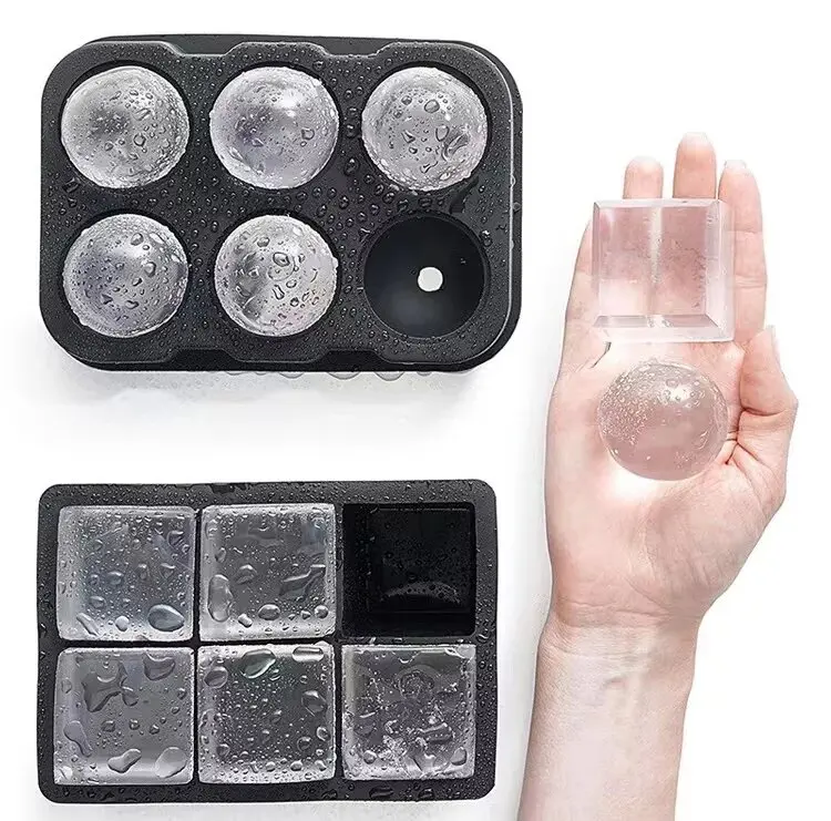 Amazon top-selling whisky ice hockey mold round ice mold silica gel ice cube tray