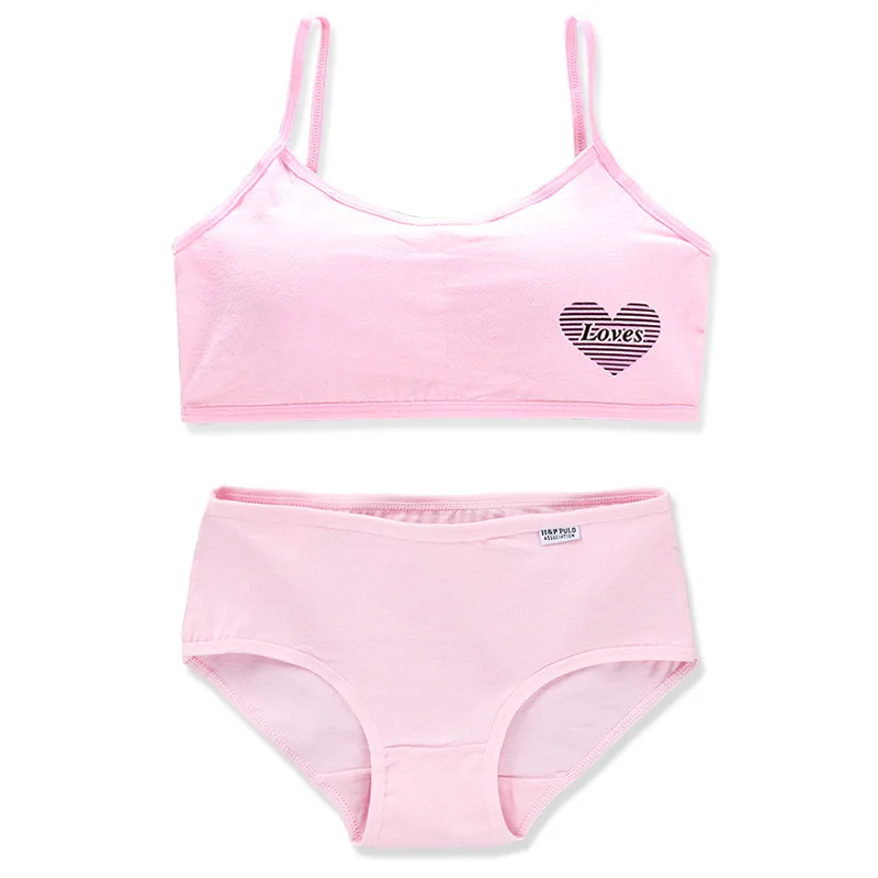 Girls Bra Set Small Sling Underwear Vest Cotton Tube Top Students