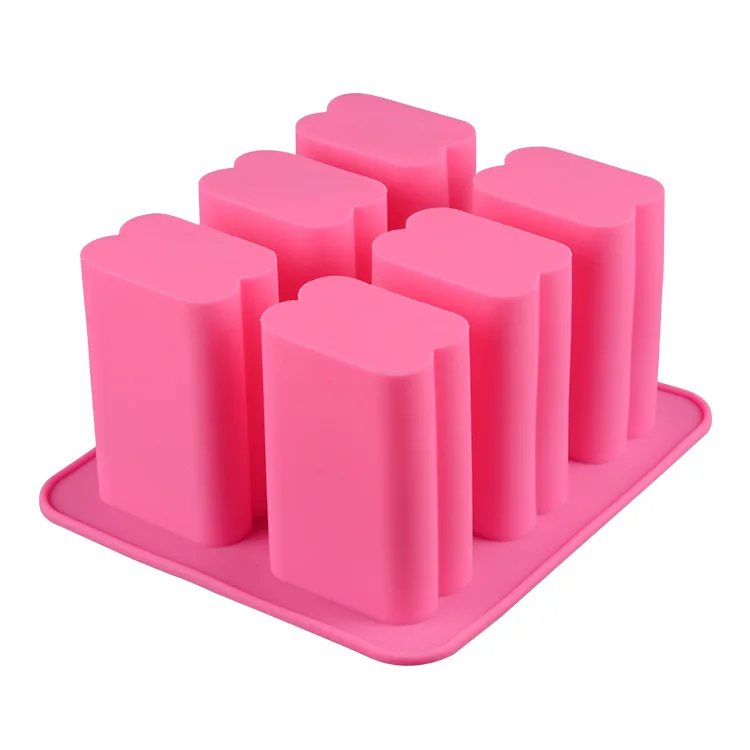 Большая 6-полостная 3D силиконовая форма для мыла ручной работы прямоугольная без BPA антипригарные формы мороженого