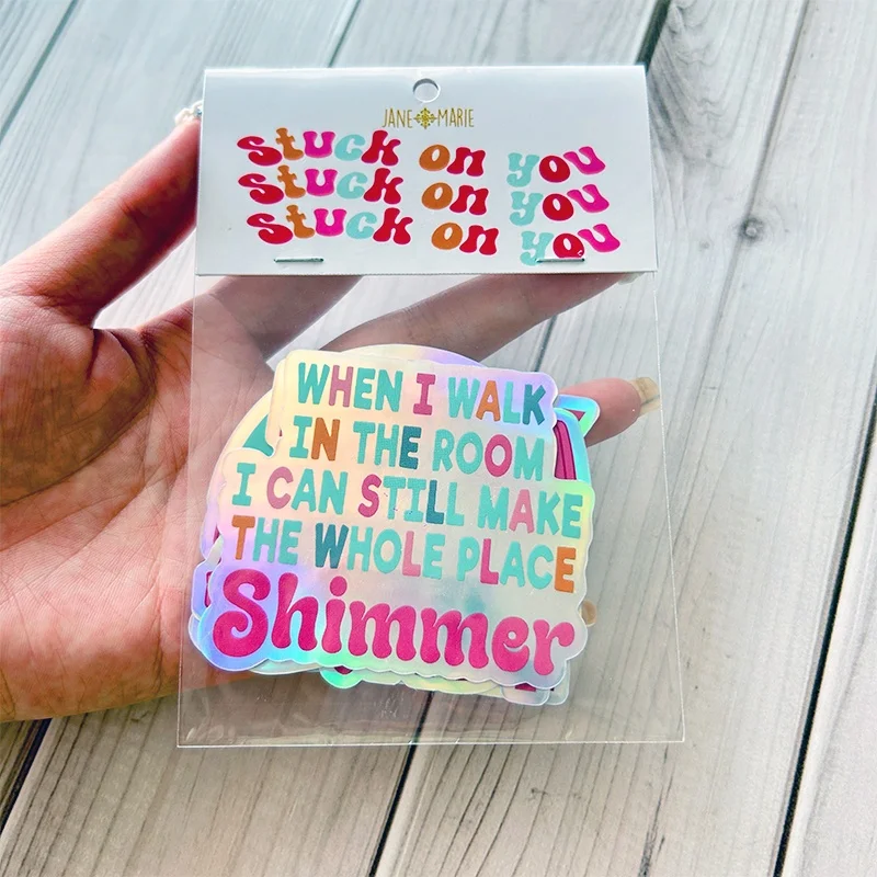 High Quality Waterproof UV Resist Custom Logo Die Cut Stickers Cartoon PVC Vinyl A4 Sheet Sticker Pack With Header Card